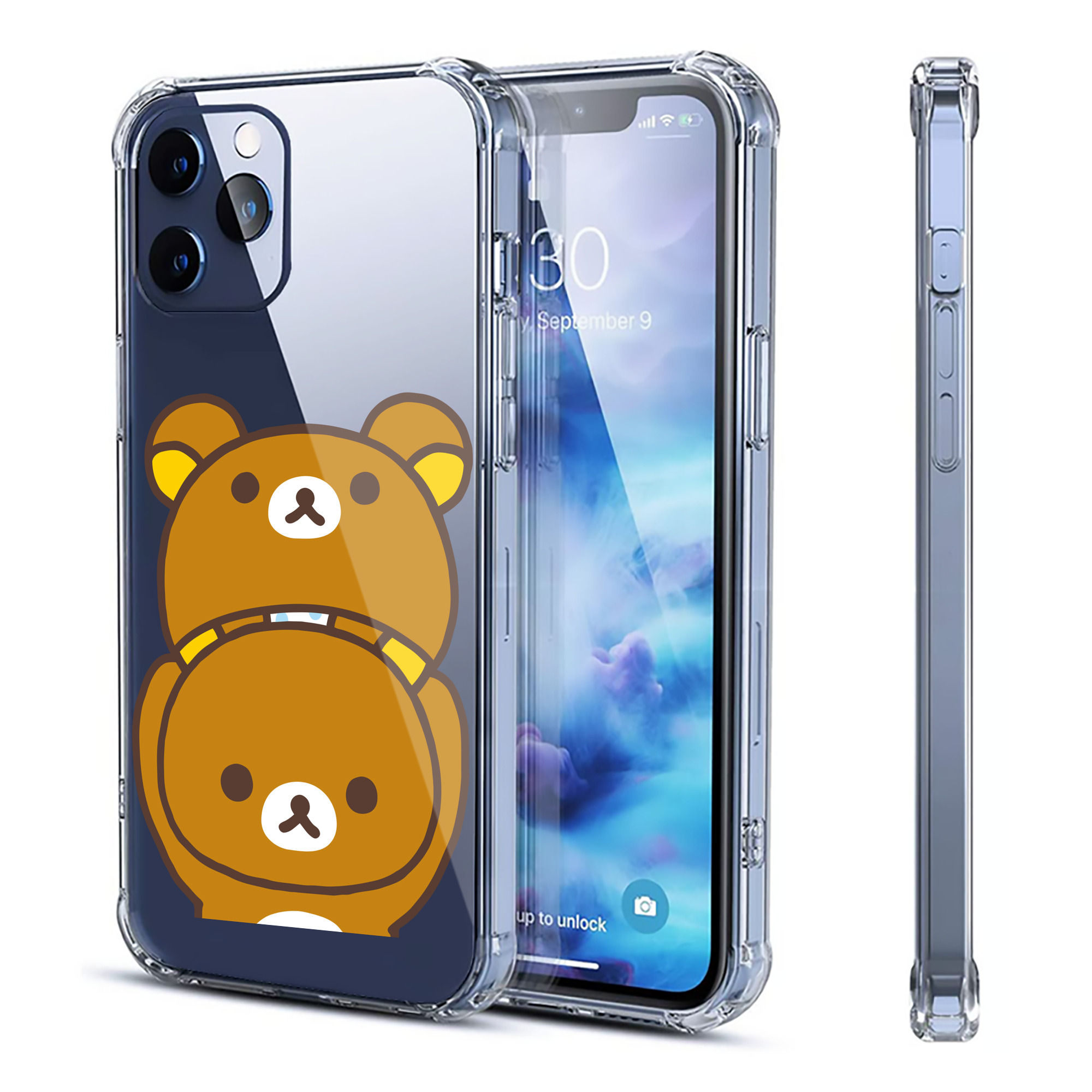 （画像用） リラックマ リラックマ キイロイトリ Rilakkuma Korilakkuma Kiiroitori 【iPhone 12シリーズ対応】透明スマホケース（クリアソフトケース）